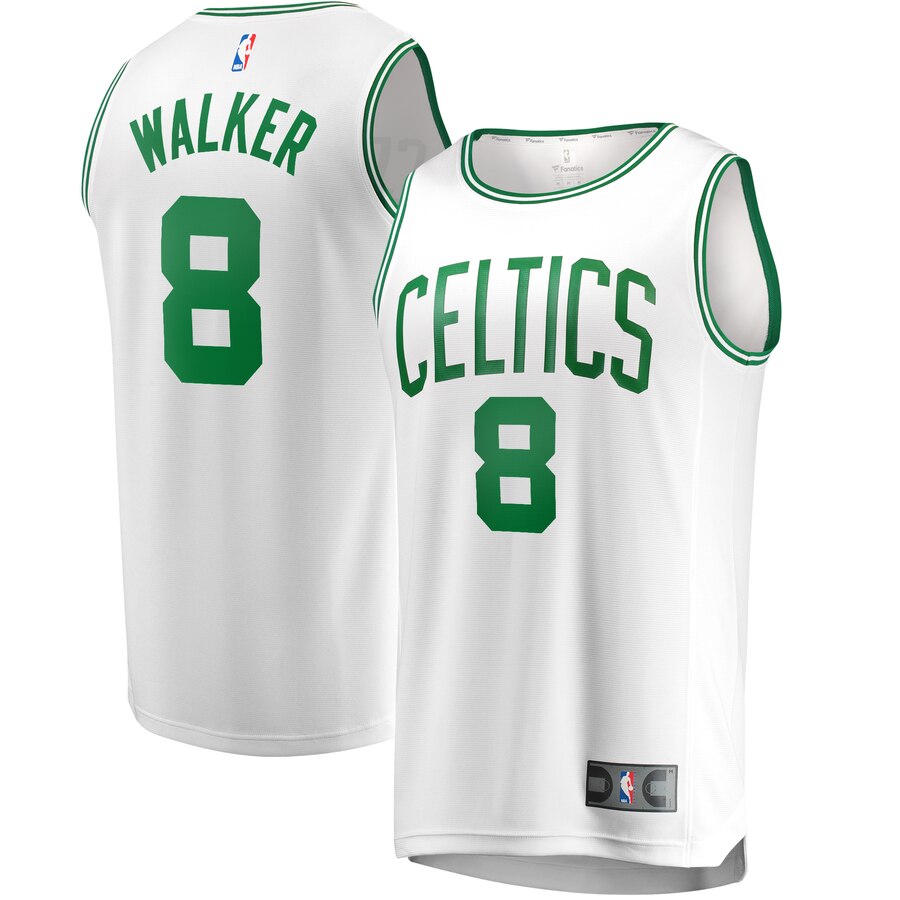 Men's Boston Celtics Kemba Walker #8 Fast Break Fanatics Branded White Replica Player Association Edition Jersey 2401JCKS